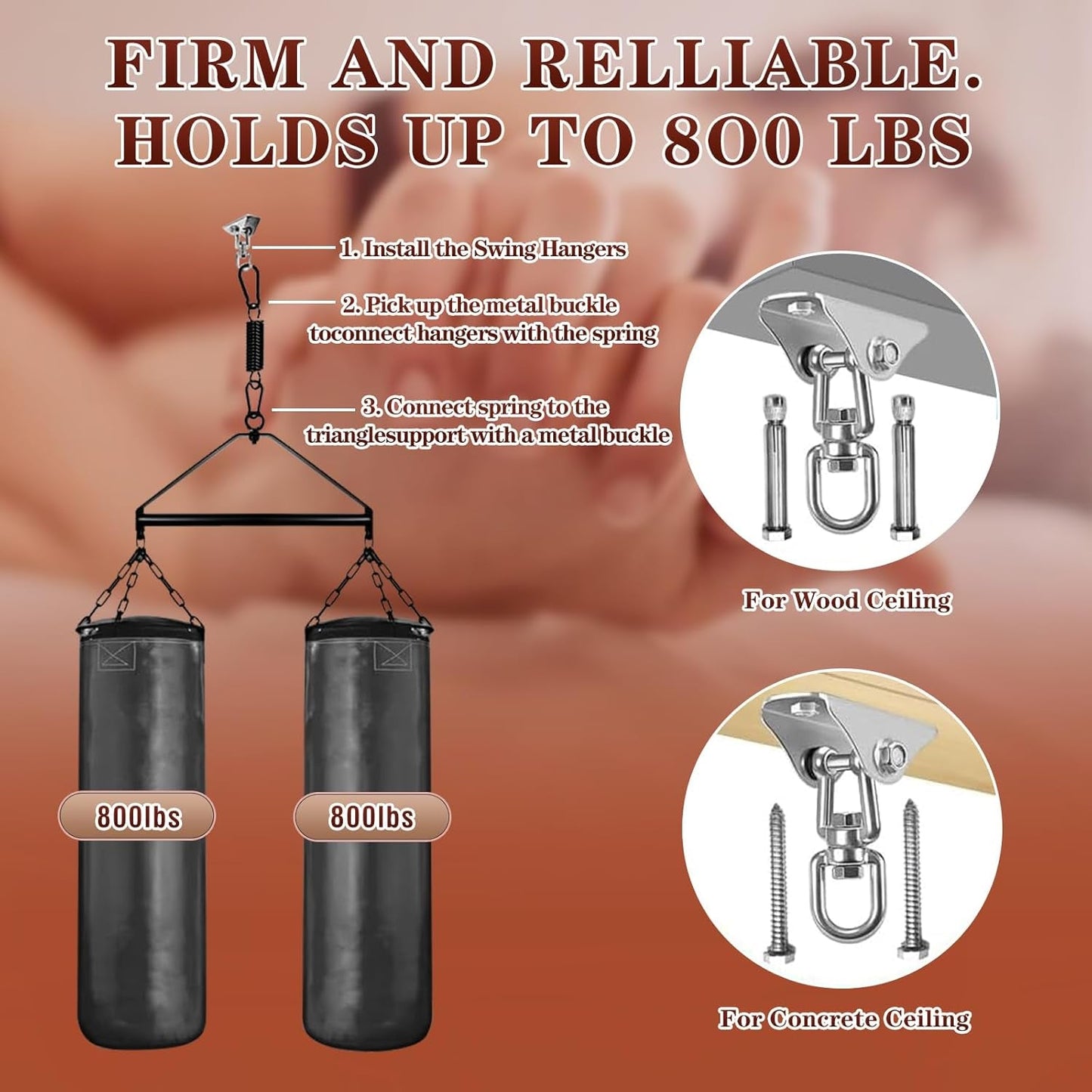 Kit de columpio sexual TriVanta 360° para techo y puerta