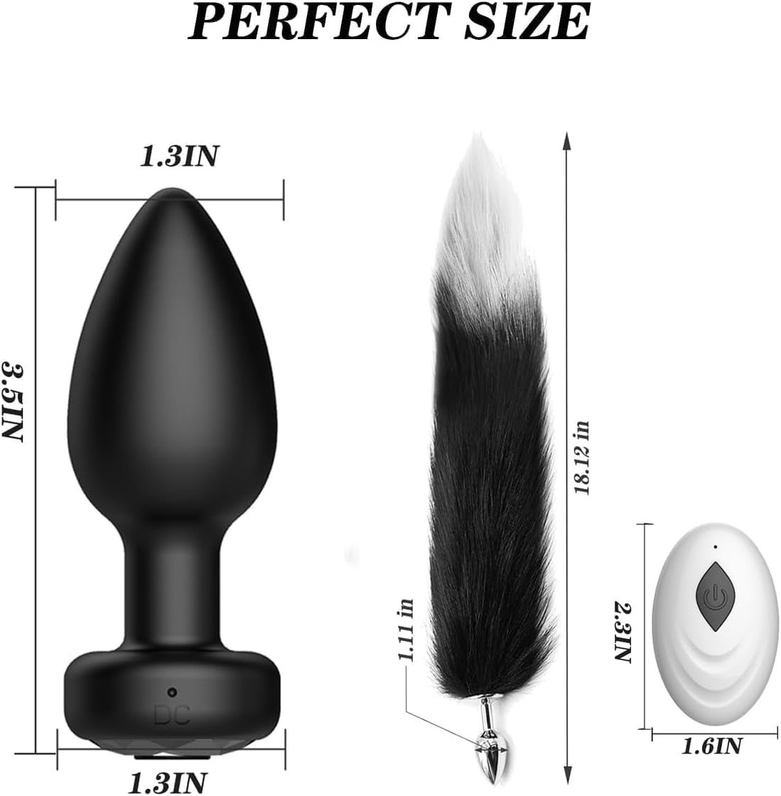 Conjunto anal de cola de zorro y vibrador DualPlay remoto