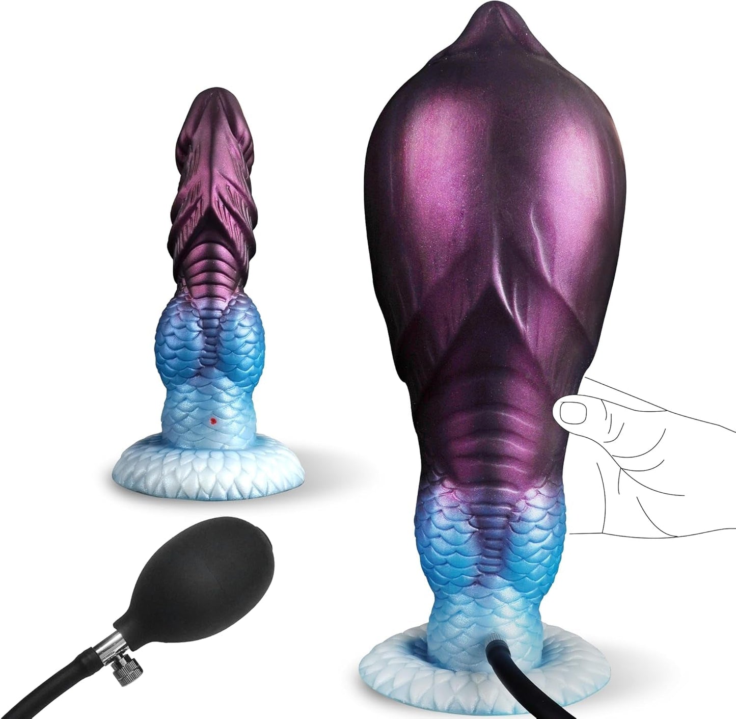 Dildo de nudos inflable AeroKnot ajustable con ventosa gruesa