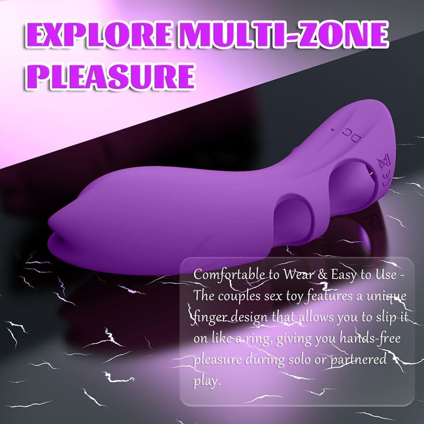 Vibrador de dedo para gatos KittyCurve 10 modos impermeable morado