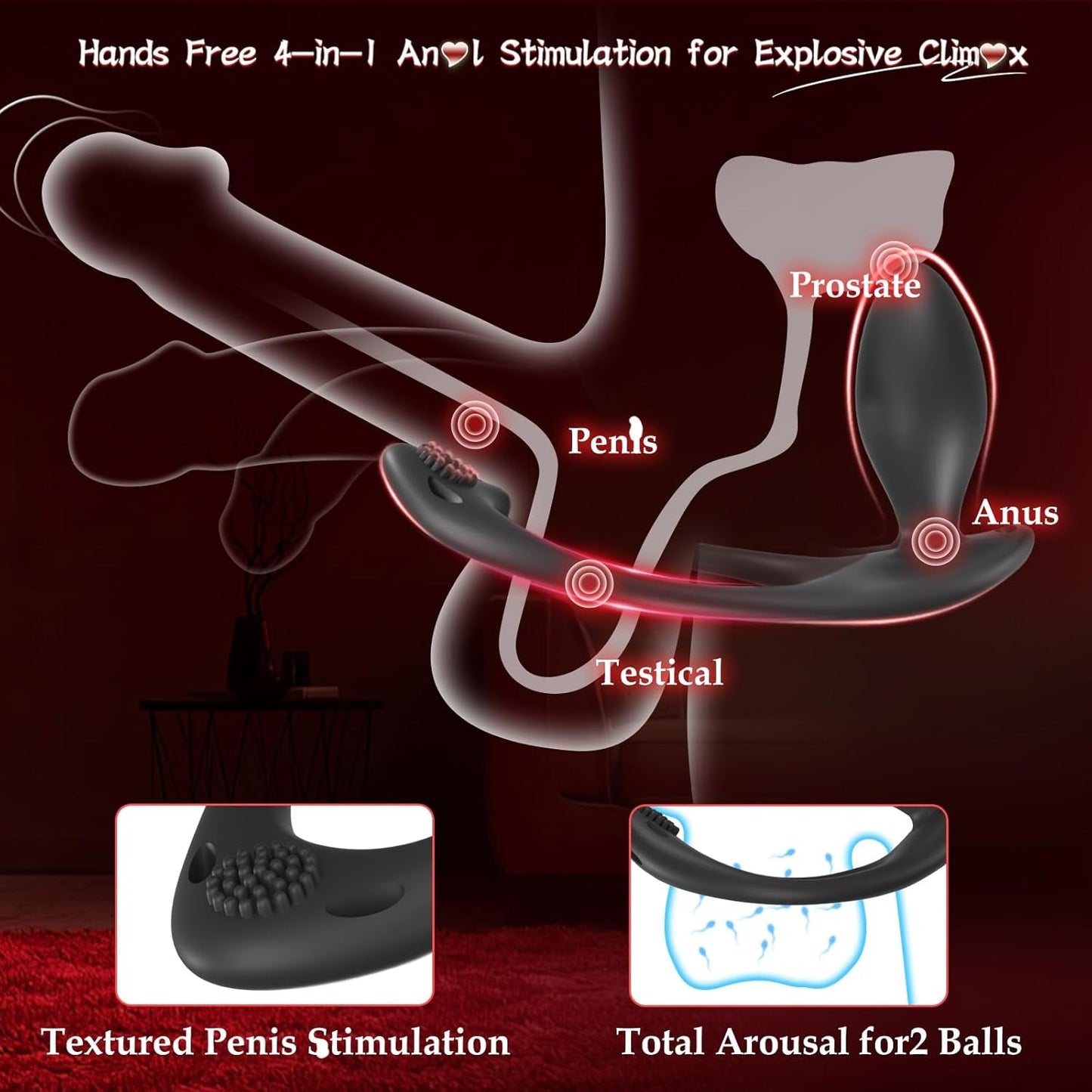 StrapPulse Vibromasseur Anal Portable Plug pour Couples
