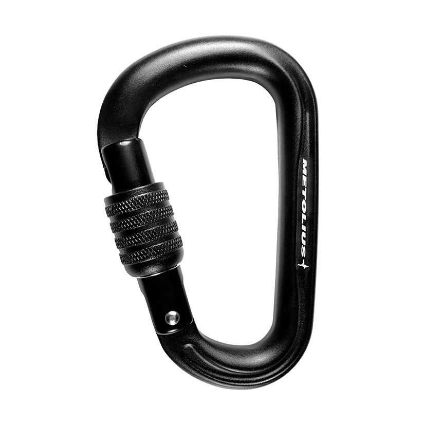 Mosquetón de aluminio - Con cierre de seguridad - Pequeño - Manguito roscado - Metolius Element - Calificado - Para montaje y suspensión