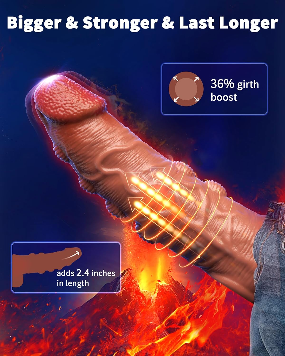 EndureMax Funda texturizada vibradora para pene