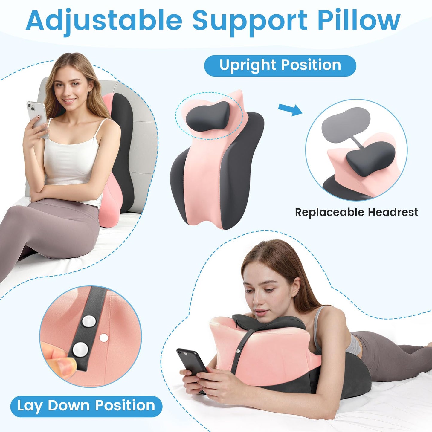 Almohada ergonómica de apoyo para la intimidad en pareja