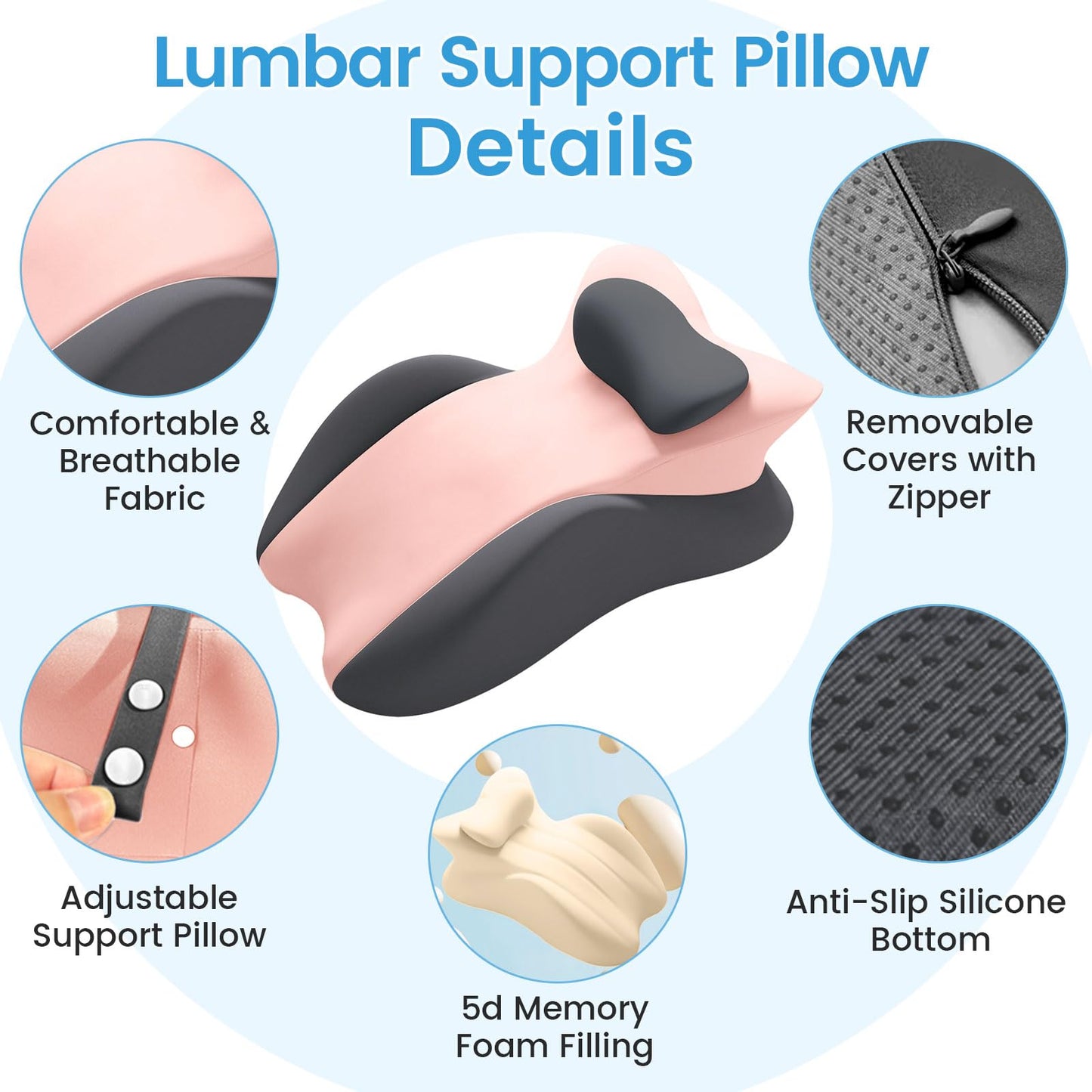 Almohada ergonómica de apoyo para la intimidad en pareja
