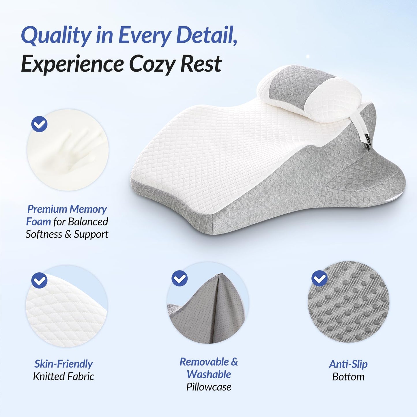 Oreiller de Soutien Ergonomique pour Positions Intimes de Couple