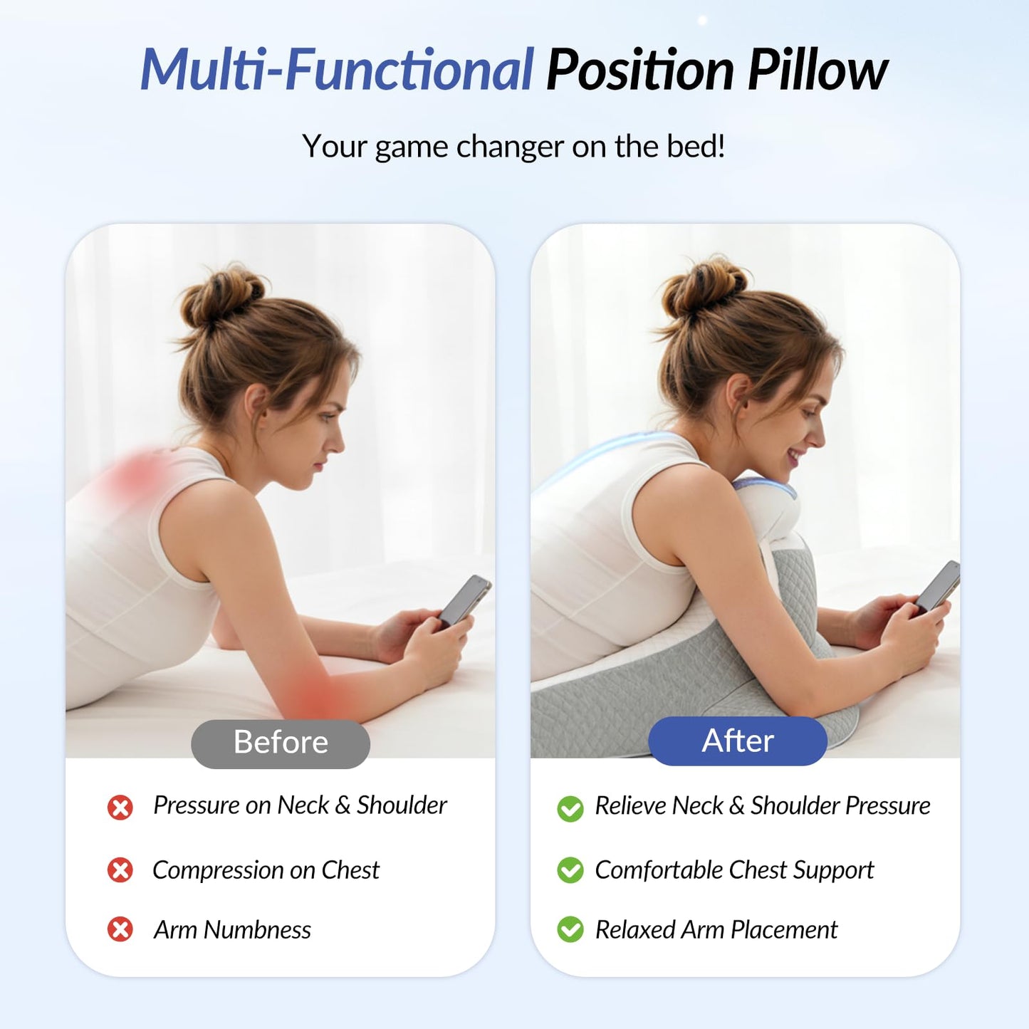 Oreiller de Soutien Ergonomique pour Positions Intimes de Couple