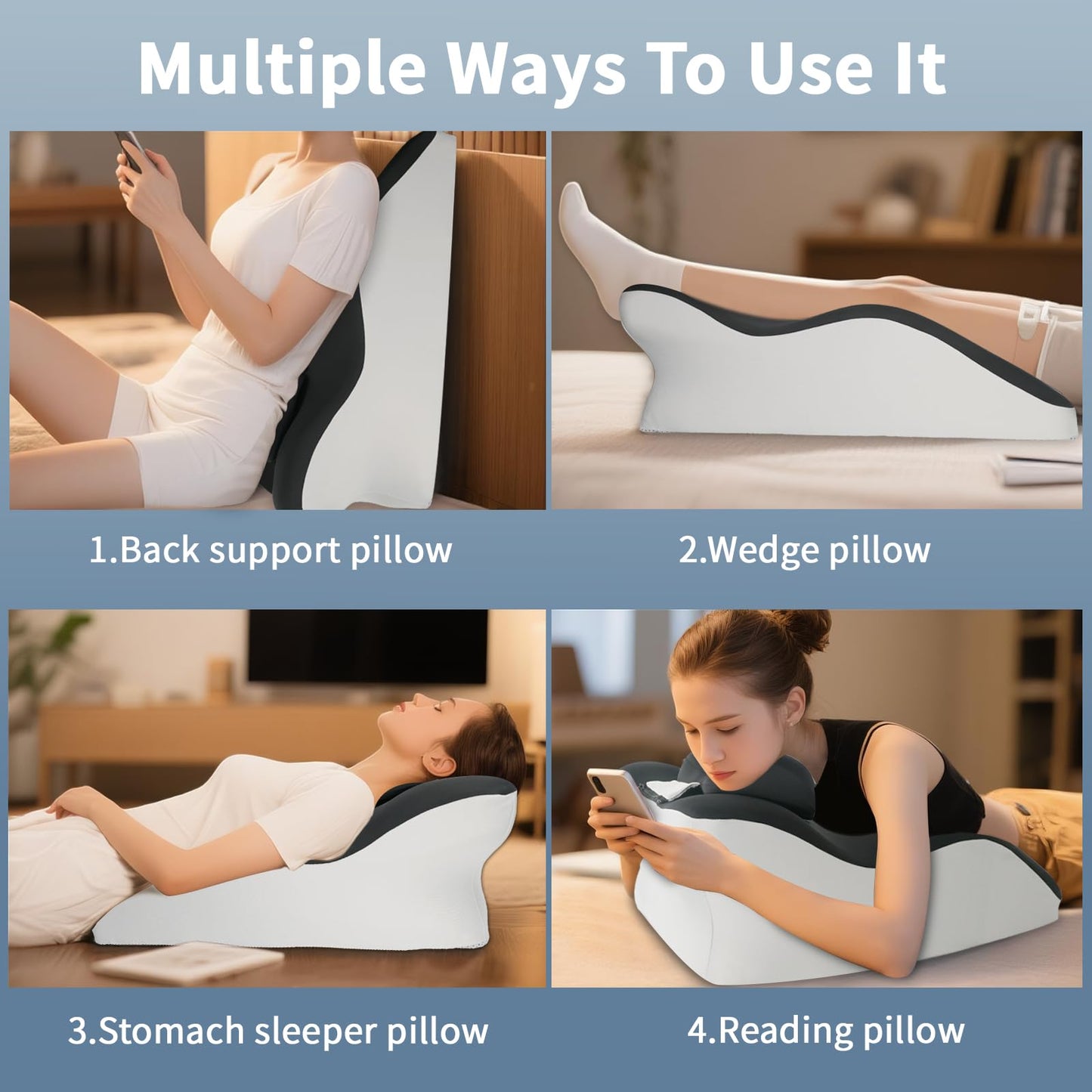 Almohada ergonómica de cuña para apoyo de posicionamiento en pareja