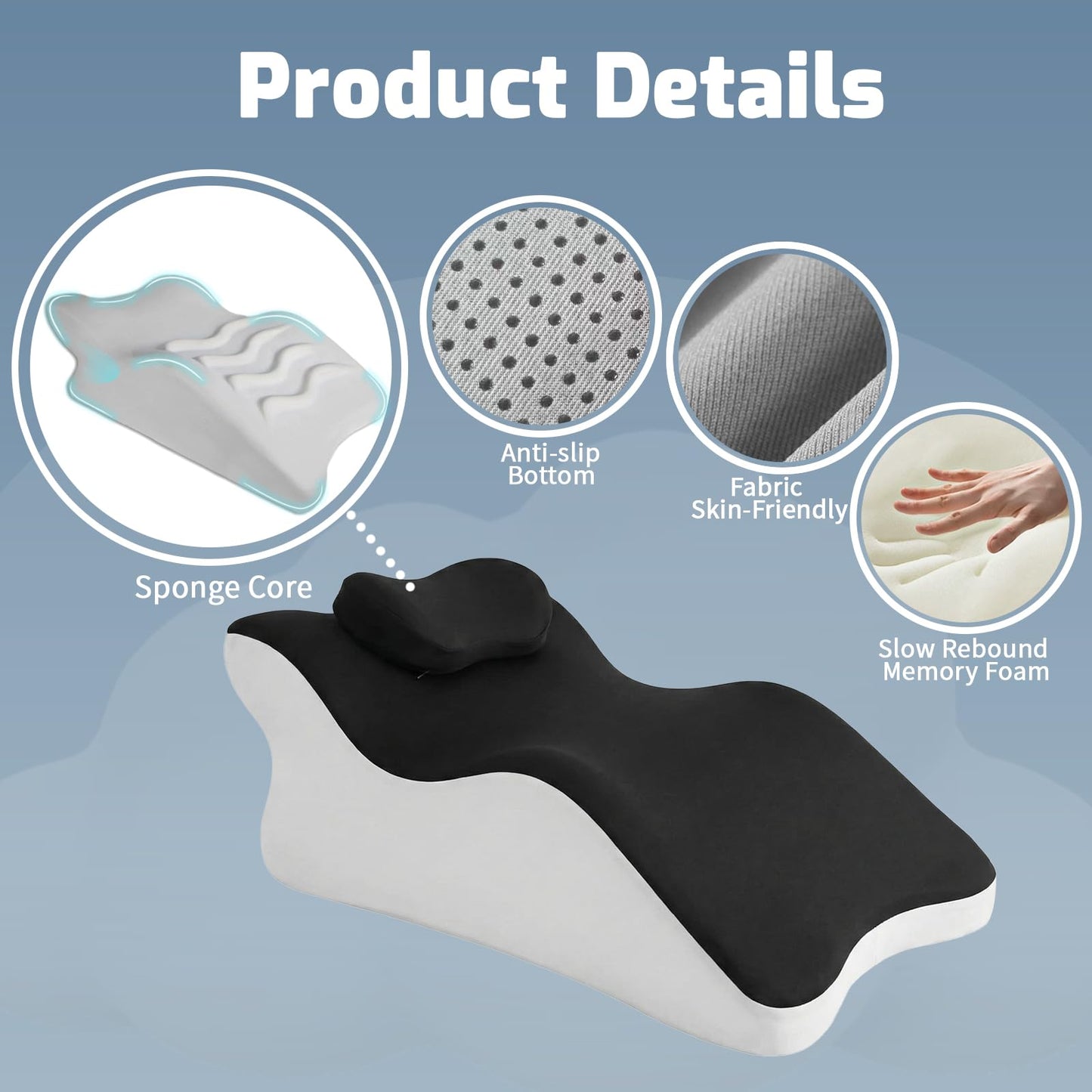 Almohada ergonómica de cuña para apoyo de posicionamiento en pareja