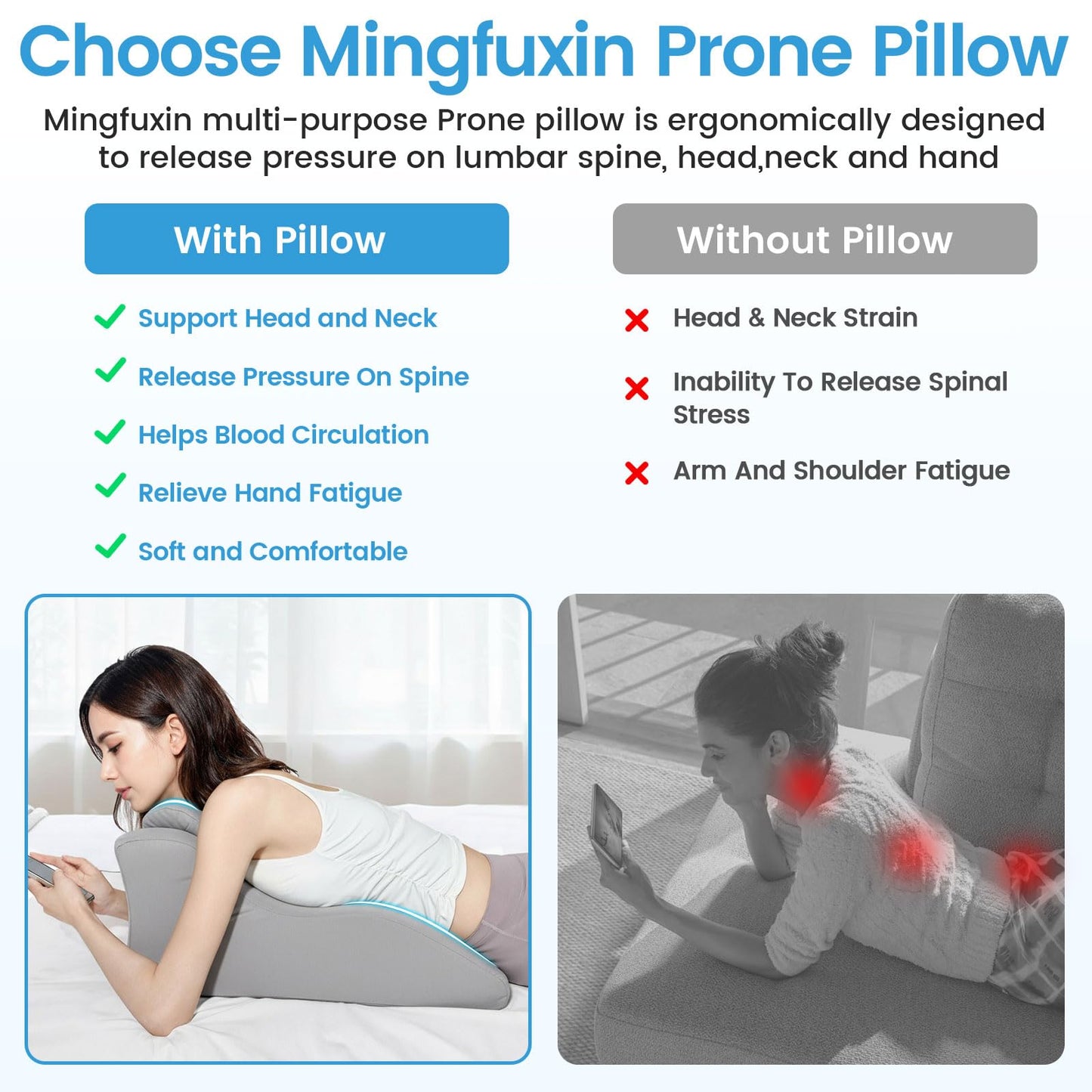 Almohada de cuña ergonómica para posicionamiento en pareja