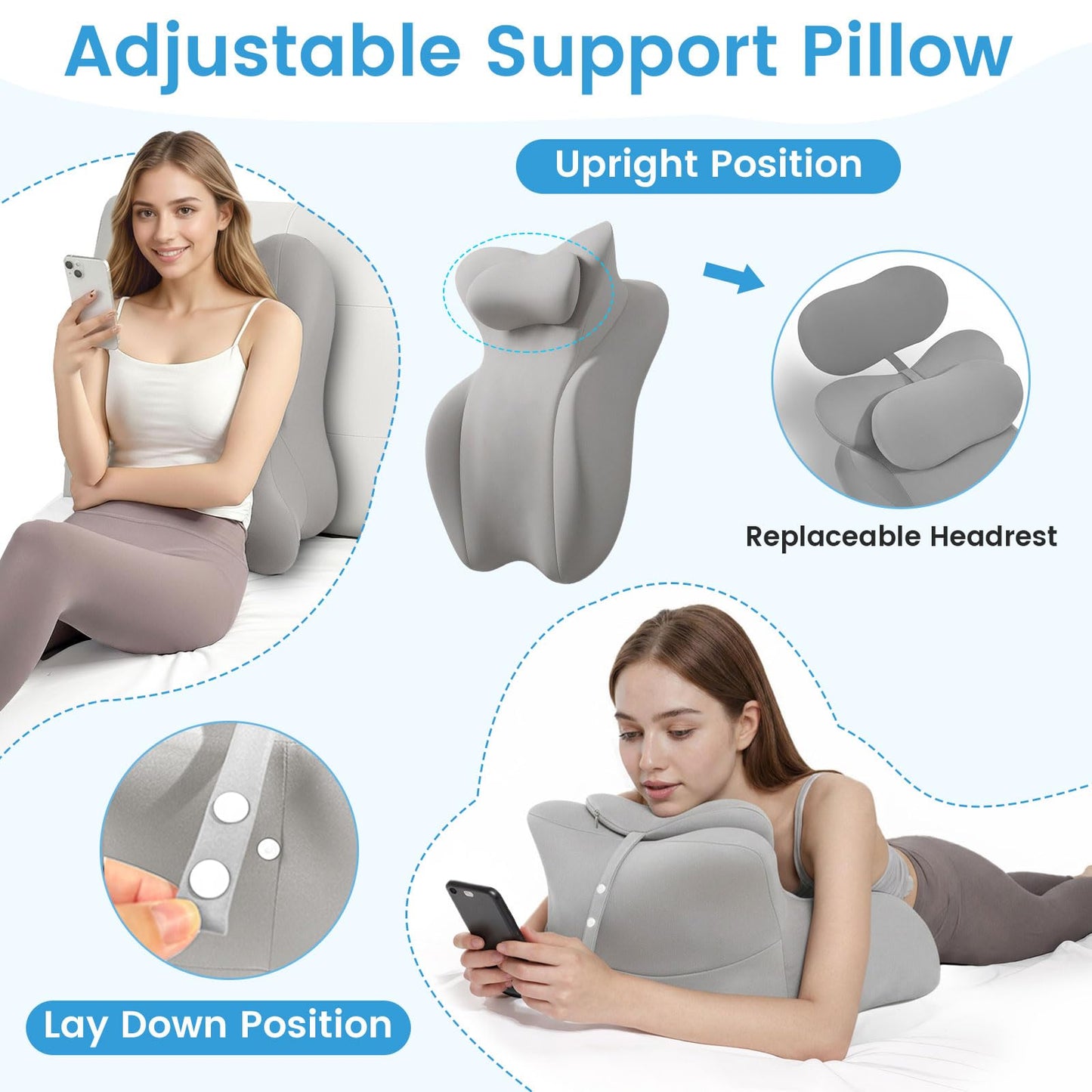 Almohada de cuña ergonómica para posicionamiento en pareja