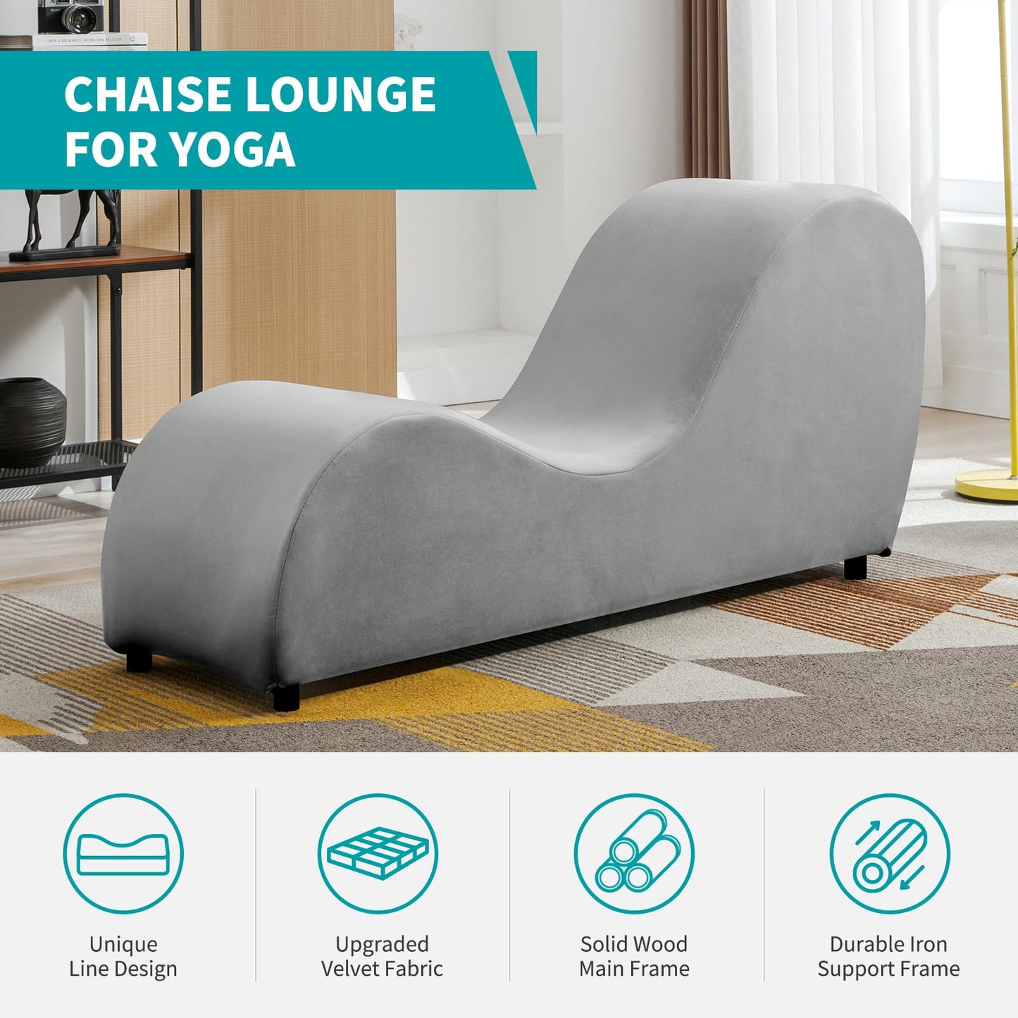 Chaise longue ergonómica curvada de terciopelo para el placer