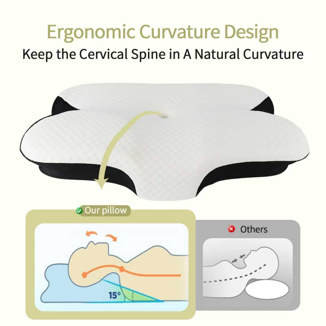 Almohada de apoyo para el posicionamiento ergonómico íntimo