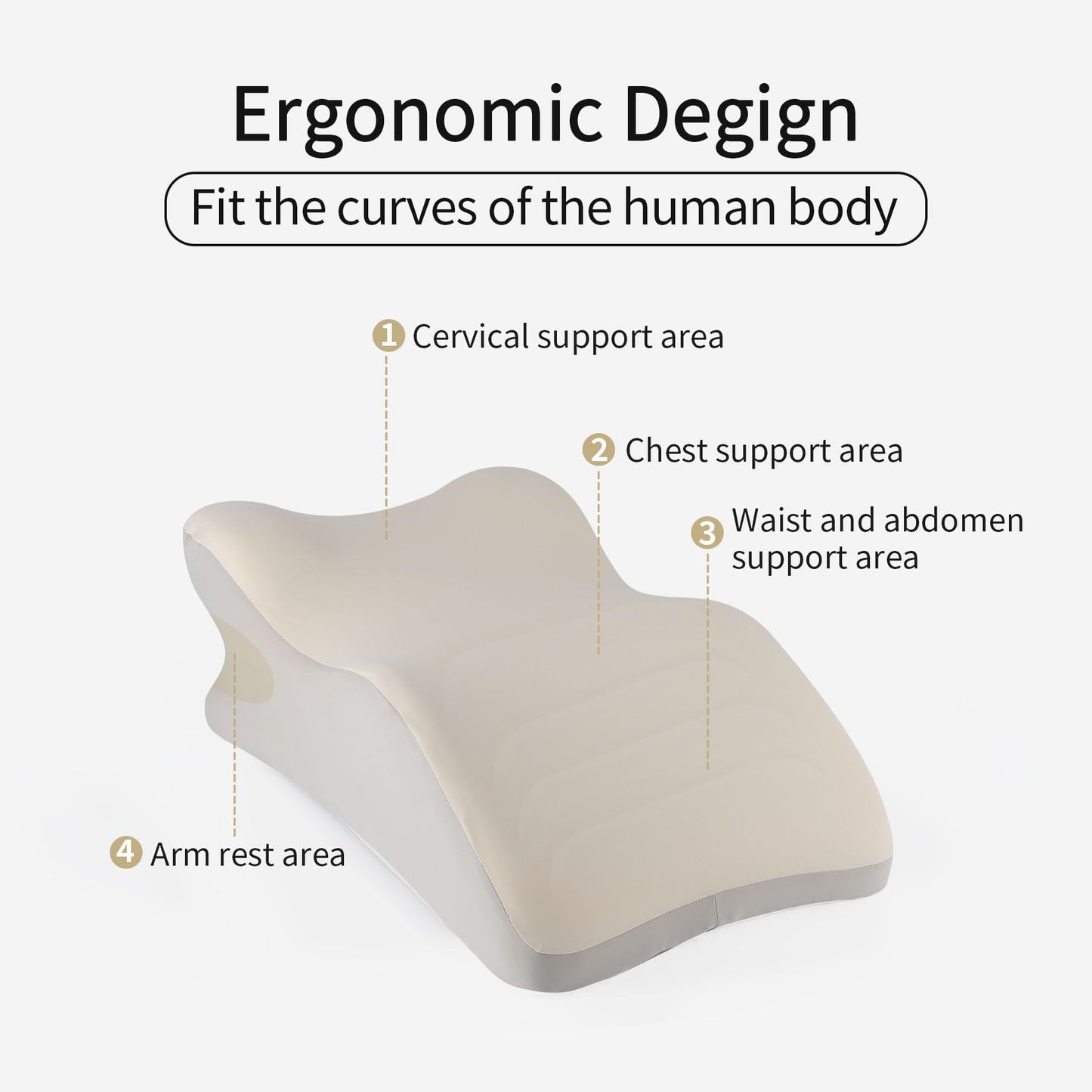 Almohada ergonómica de soporte para posiciones íntimas