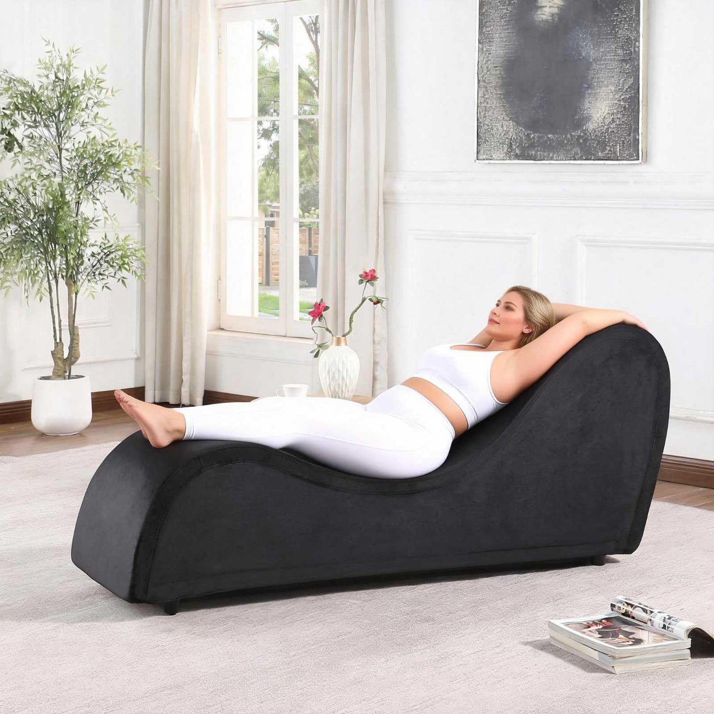 Chaise lounge ergonómica de placer - Negra