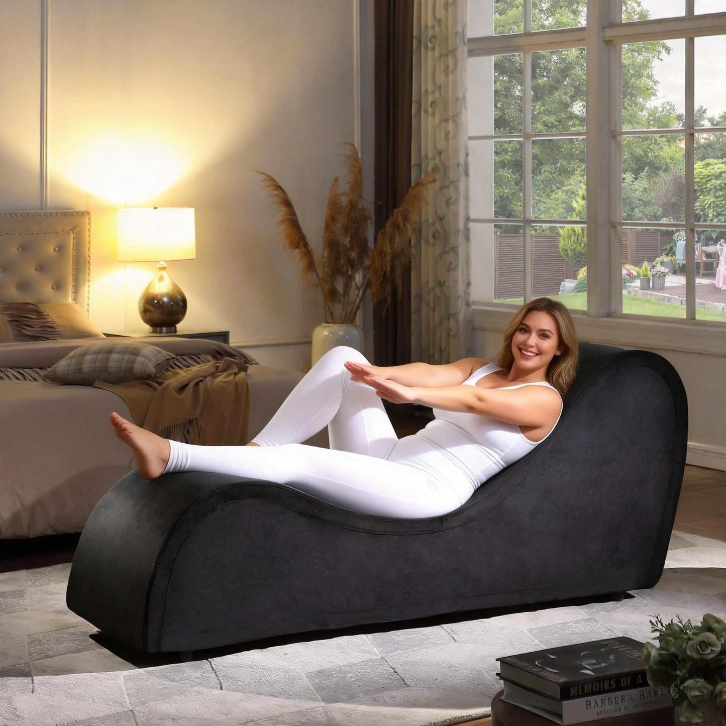 Chaise lounge ergonómica de placer - Negra