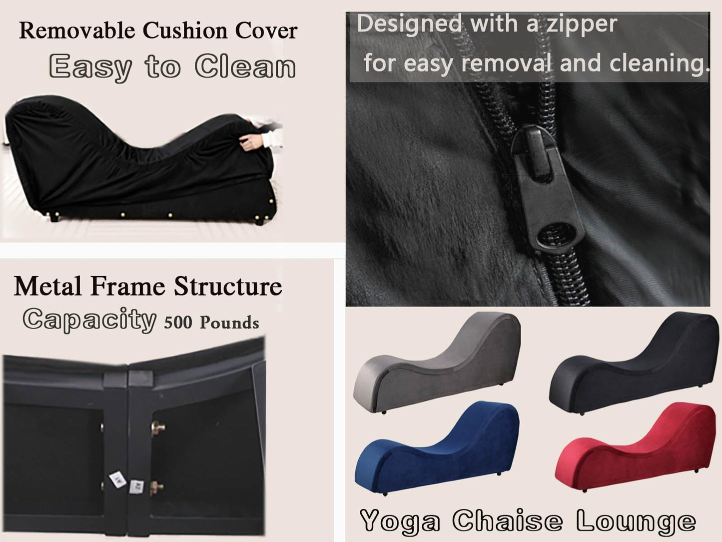 Chaise lounge ergonómica de placer - Negra