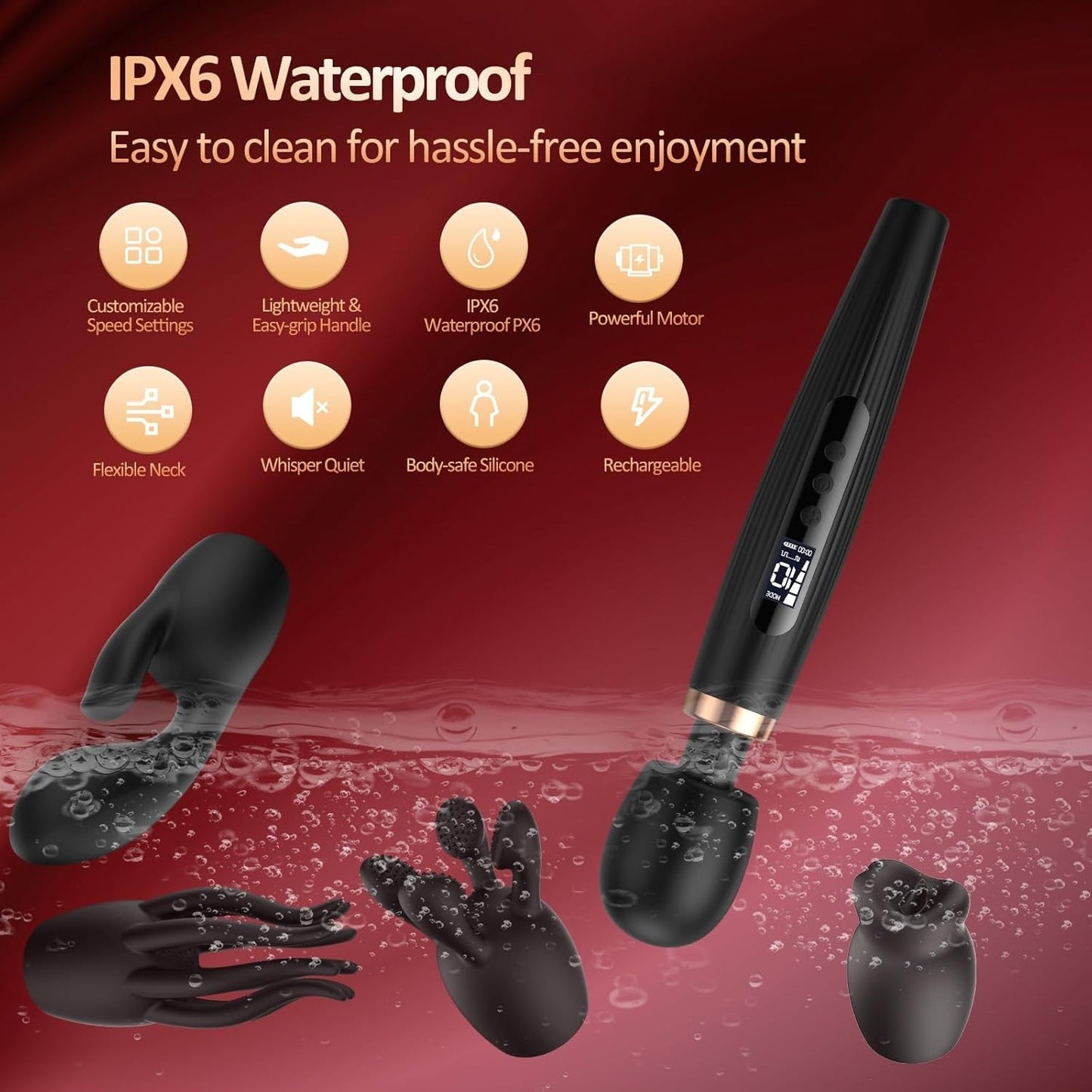 Kit de vibrador varita premium EvoRipple