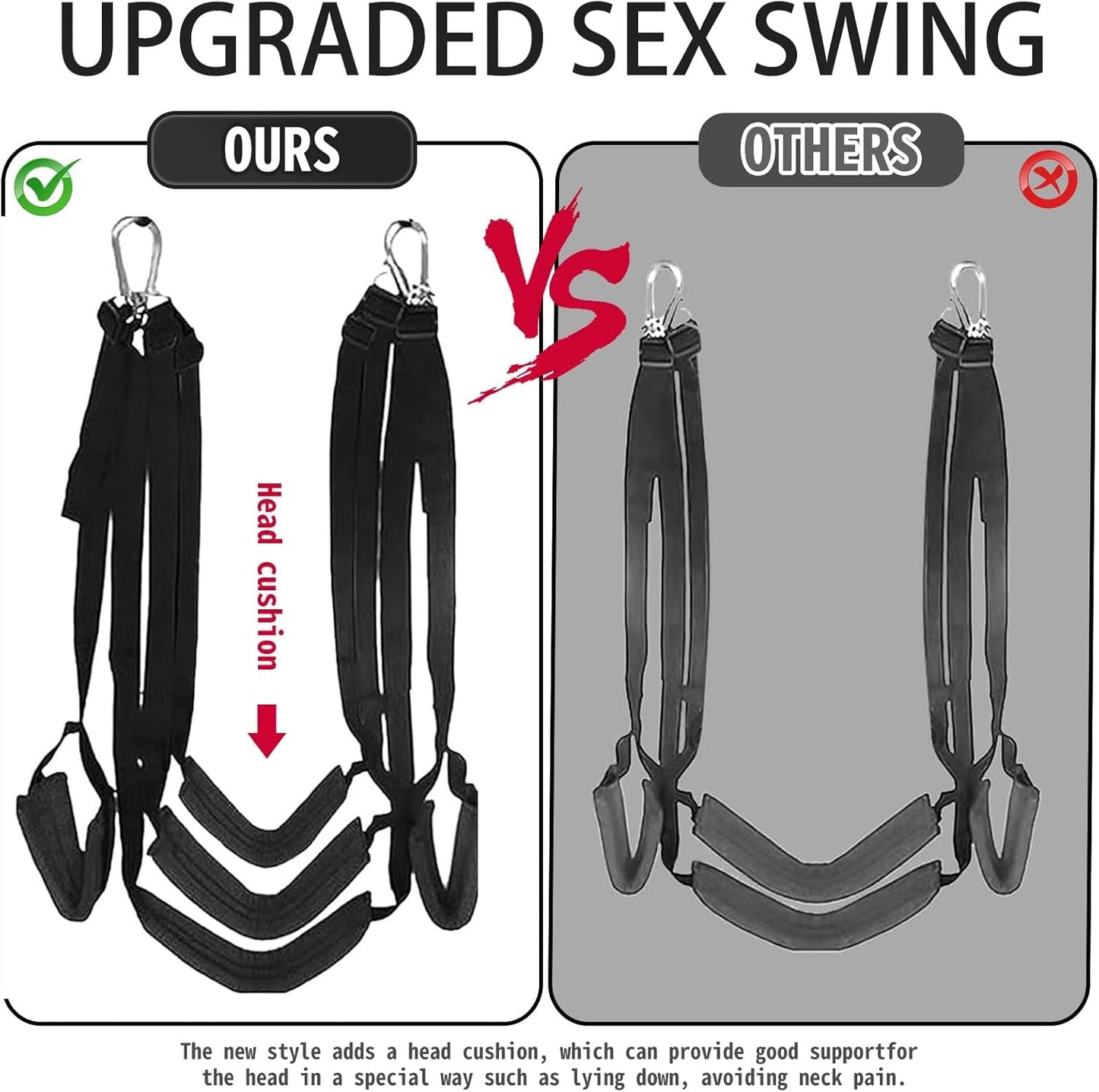 Columpio sexual de uso rudo AeroBond, 158 kg, ajustable