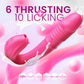 VelouraBloom Vibrador 4 en 1 de Rosas con Empuje y Lamido, con Bolas para Punto G