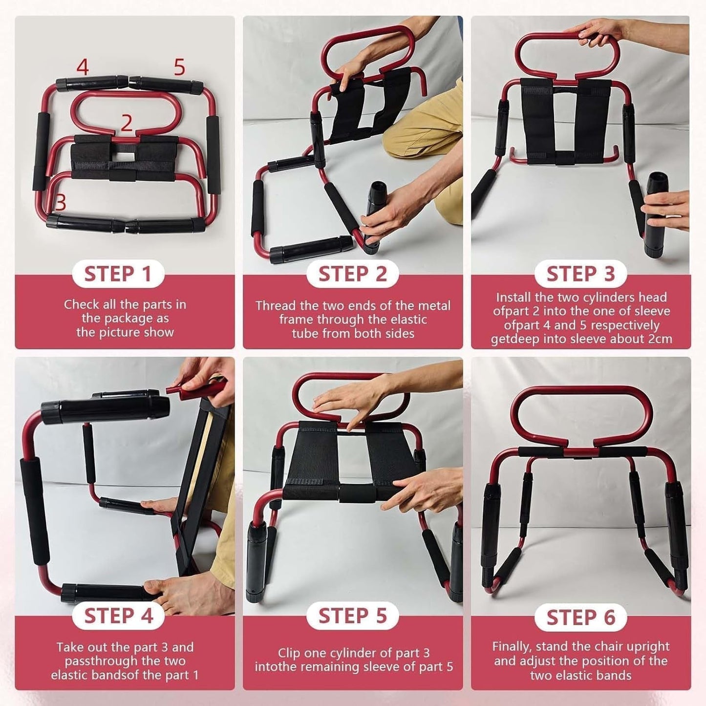 Silla sexual ajustable CrimsonLift con reposabrazos y soporte para dildo