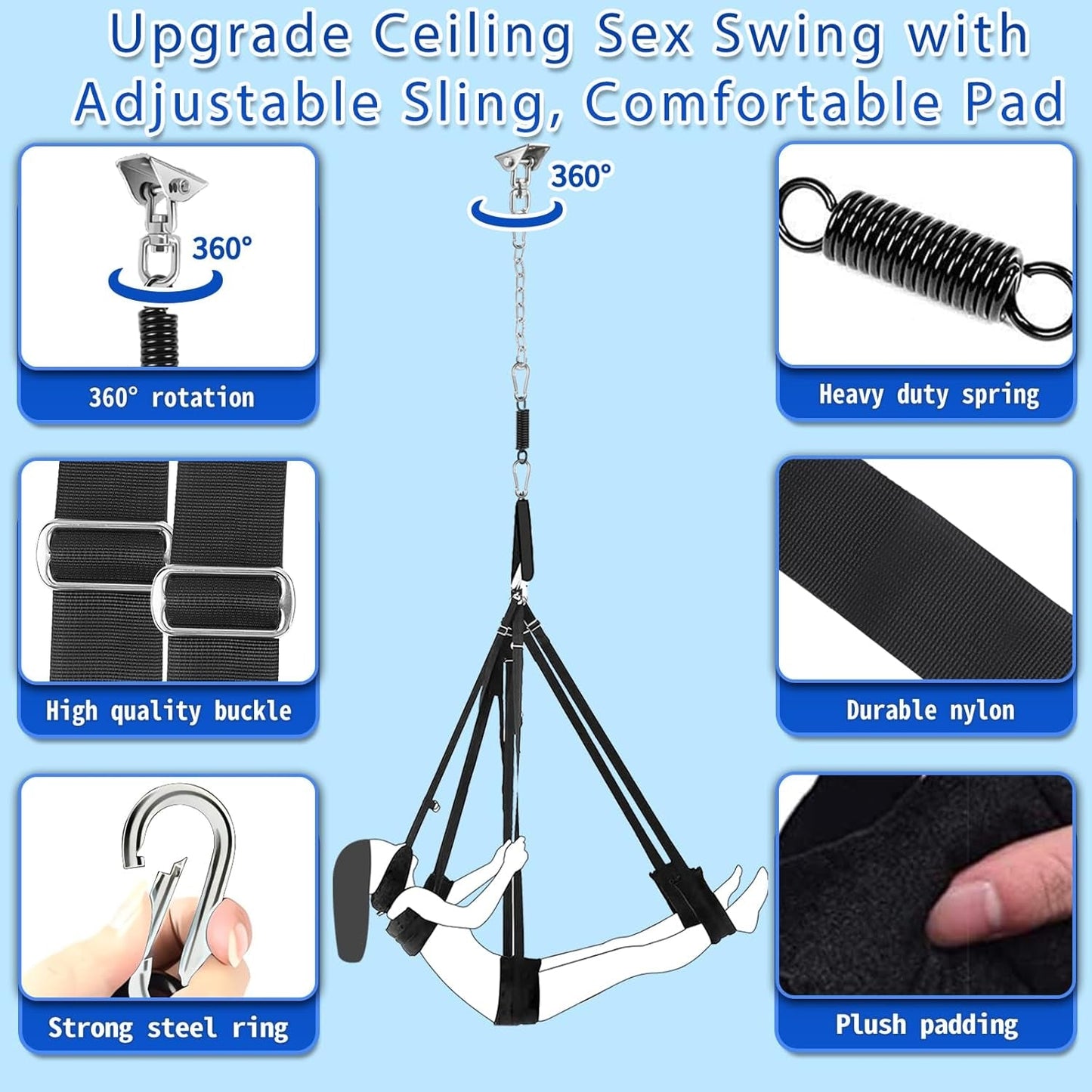 TitanOrbit 360° Ceiling Sex Swing 1000lb