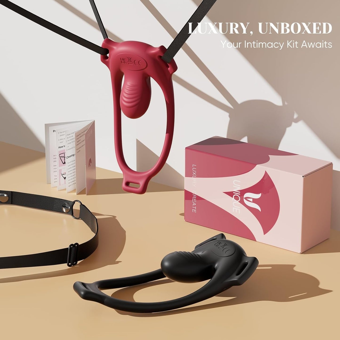 NoirControl Anillo para Pene Vibrador de Clítoris Arnés Remoto 9 Modos