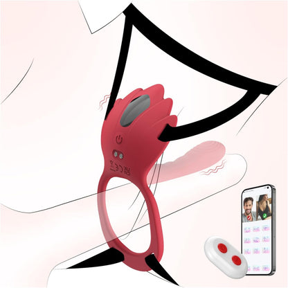 RougeFlex Anillo para el pene portátil Estimulador de clítoris App 9 modos