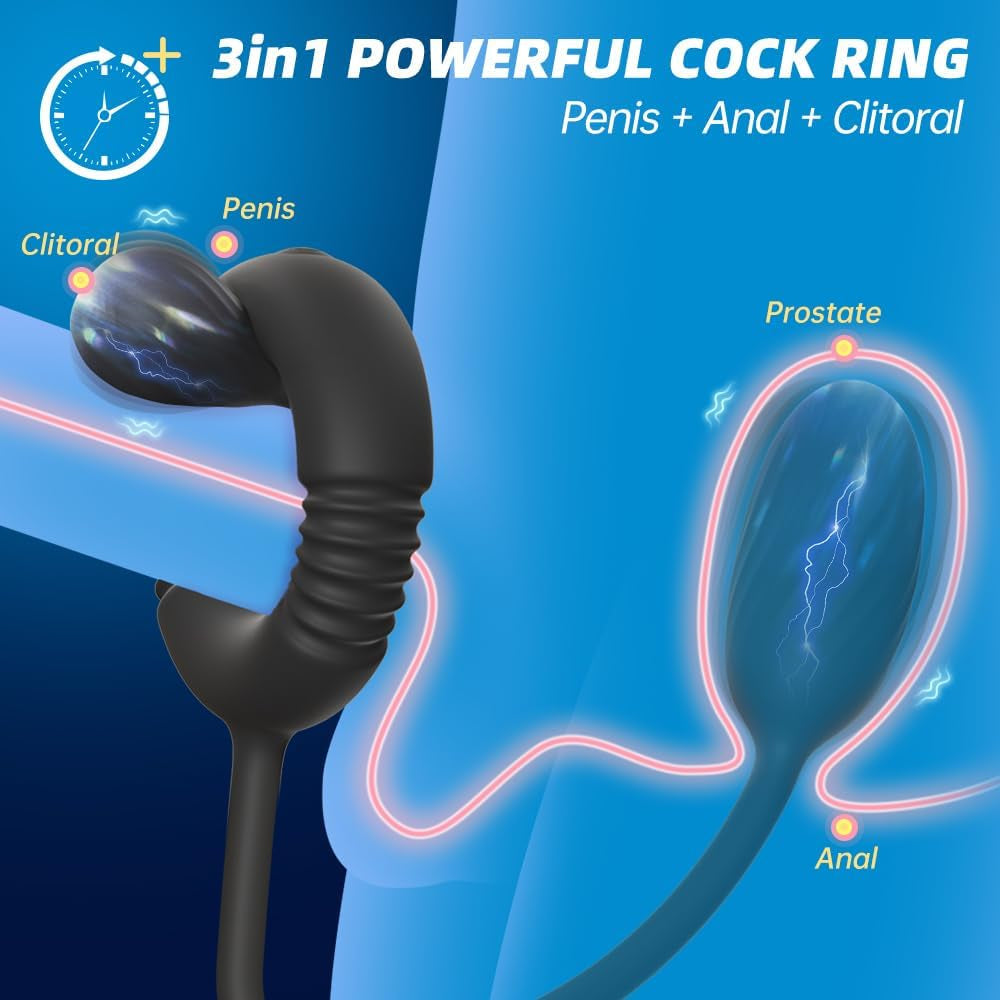 Masajeador de Próstata Anillo de Pene NexusForce con Mando a Distancia 10 Modos Silicona