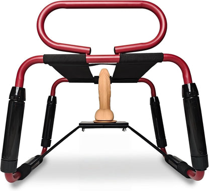 Silla sexual ajustable CrimsonLift con reposabrazos y soporte para dildo