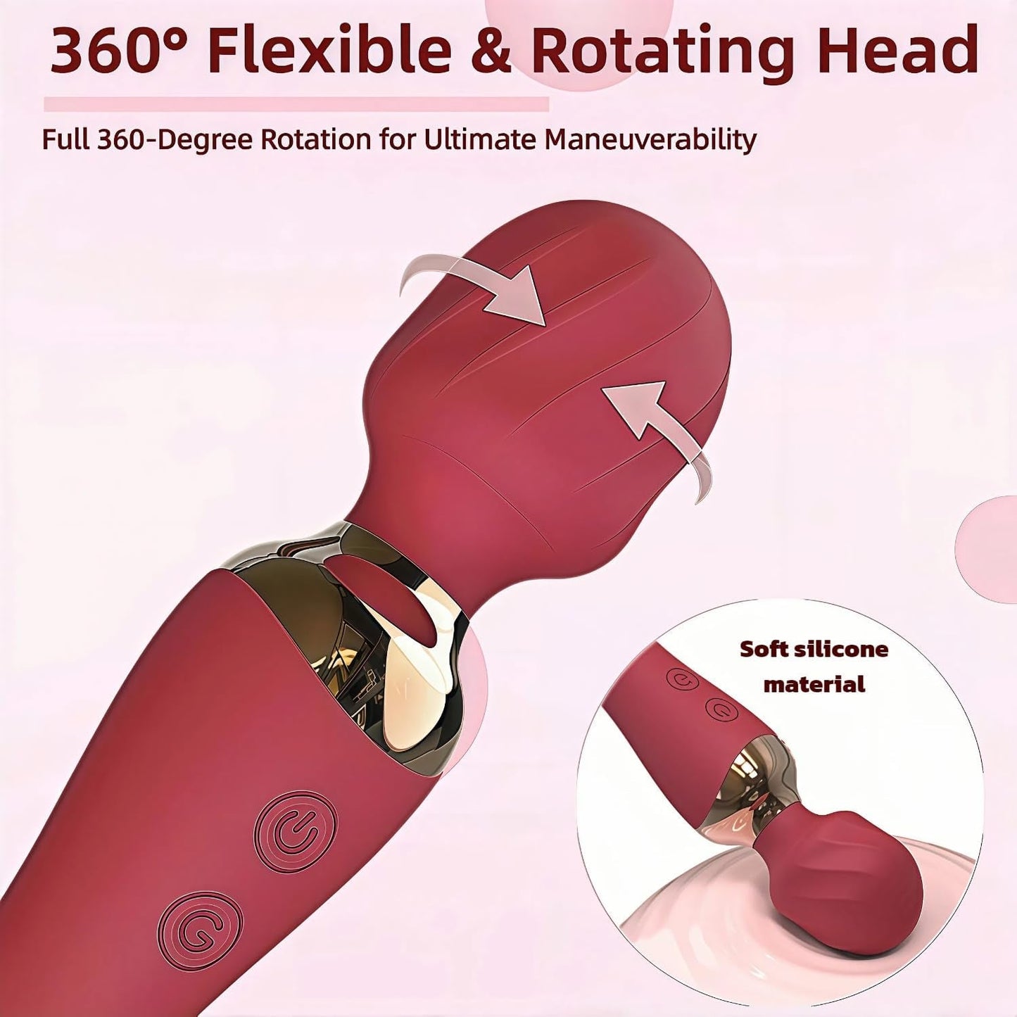 VortexDuo Vibrador varita 2 en 1 doble motor 12 velocidades resistente al agua