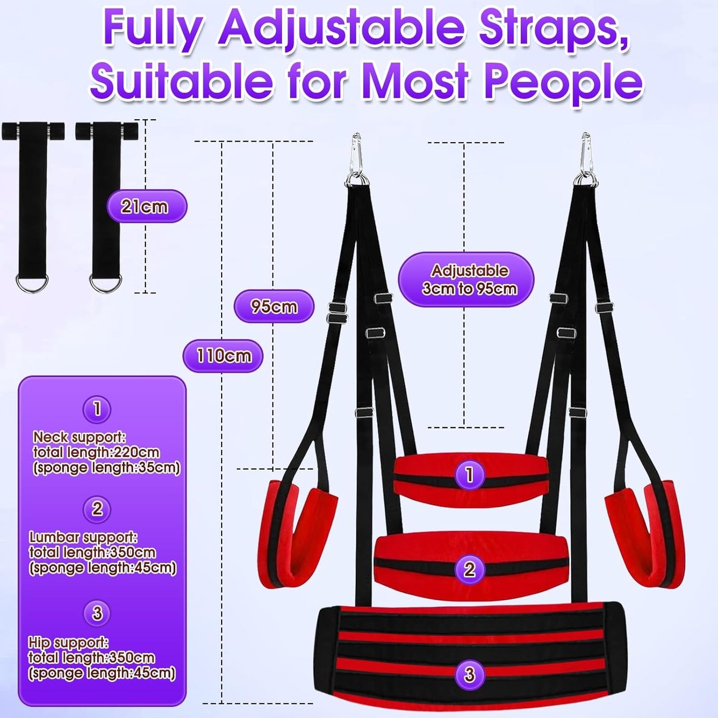 Columpio sexual resistente TitanHold de 800 lb ajustable