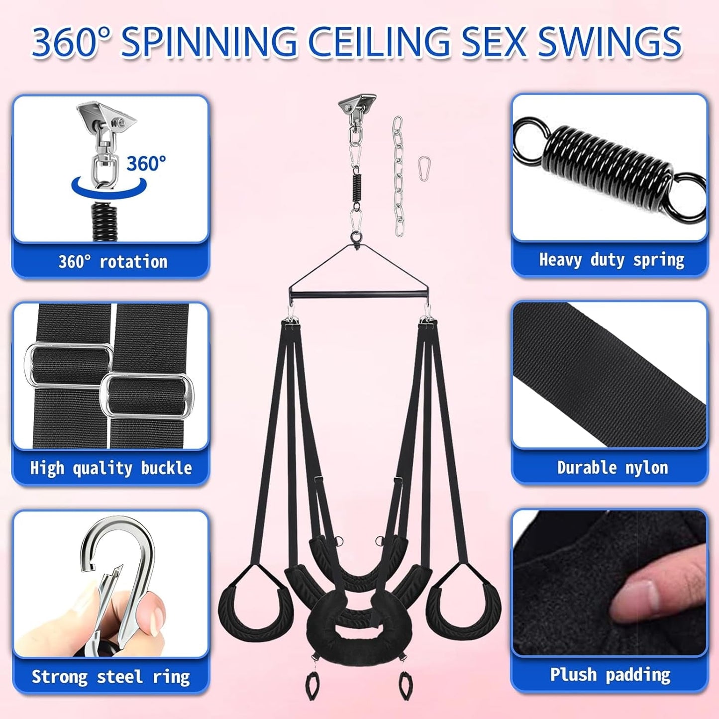 OrbitLux 360° Adjustable Ceiling Sex Swing