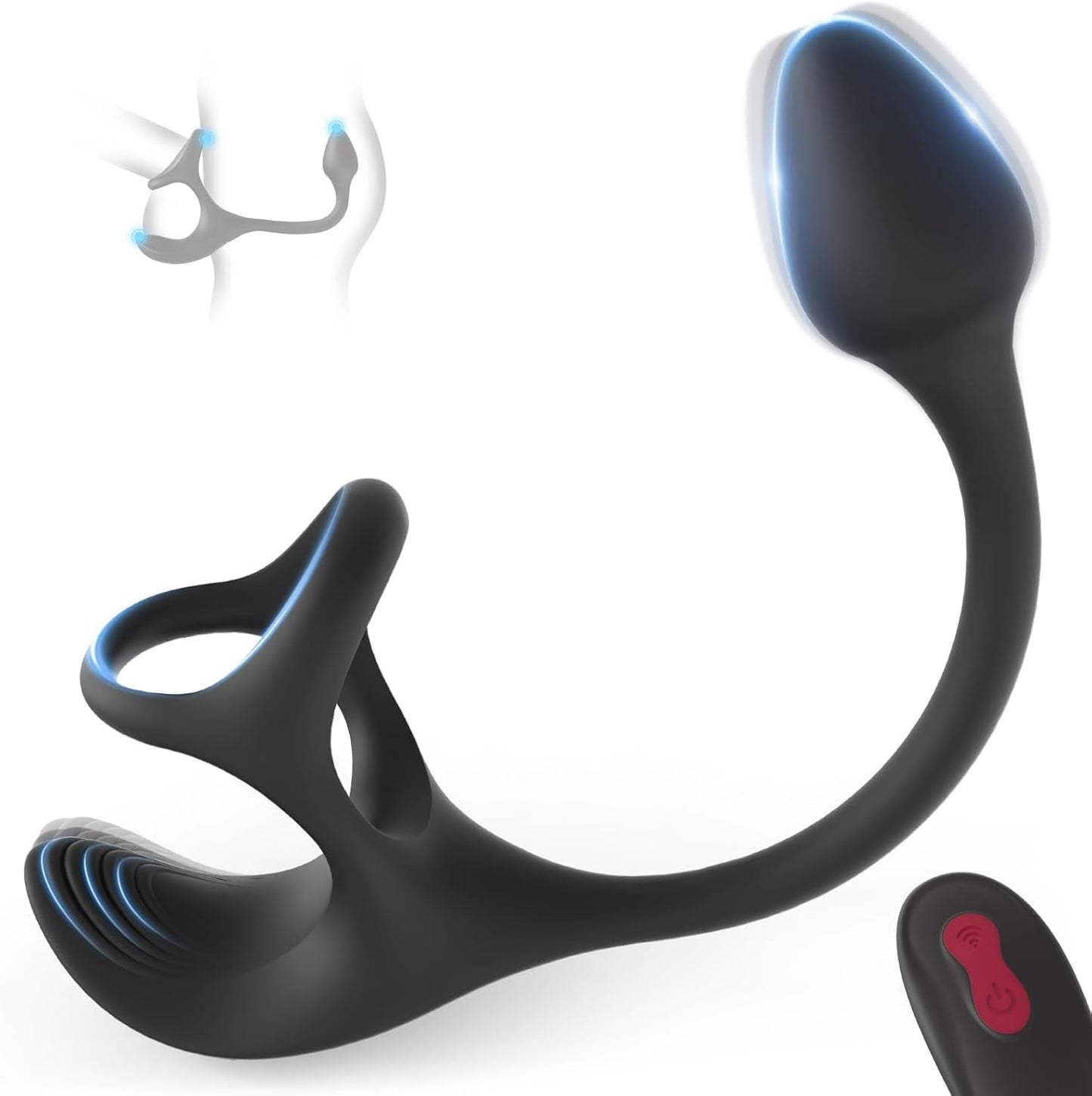 SilentPulse Masajeador de Próstata Anillo para el Pene 9 Modos Remoto Silencioso