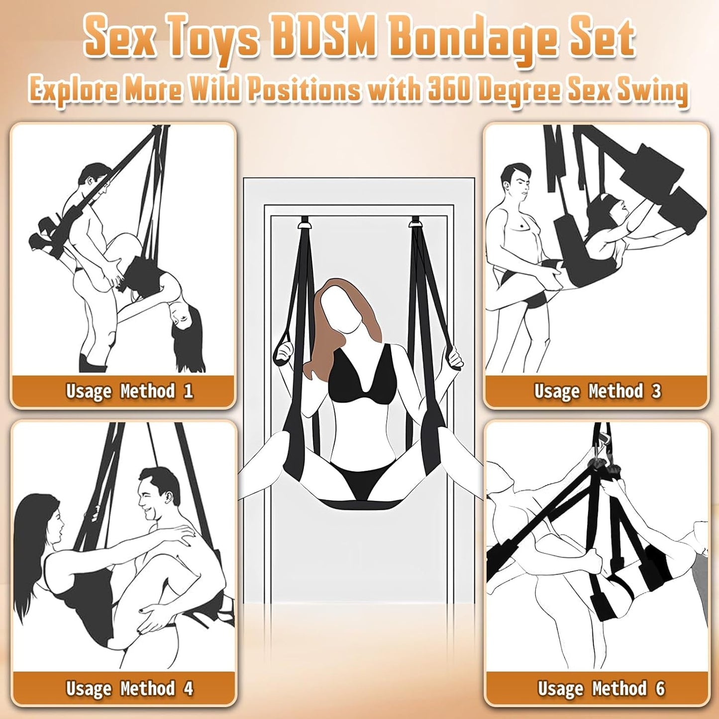 Columpio sexual BDSM OrbitBond con esposas 360°