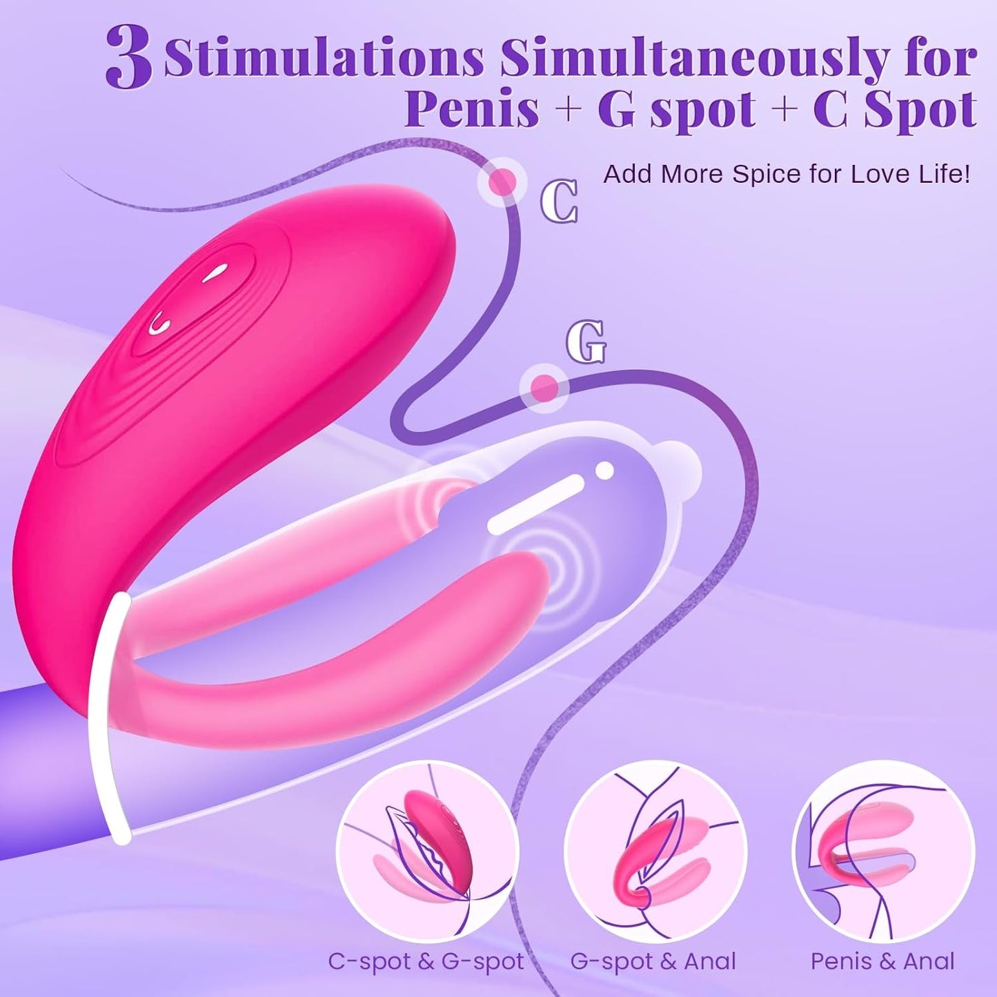 FusionSync APP Remote Double Wearable Vibrator 3 Motors