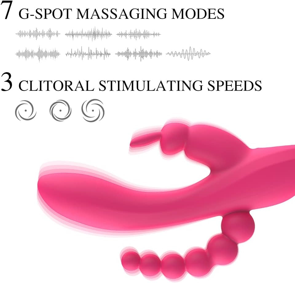 Vibrador de conejo 3 en 1 SilkTri 7 modos Silencioso Impermeable
