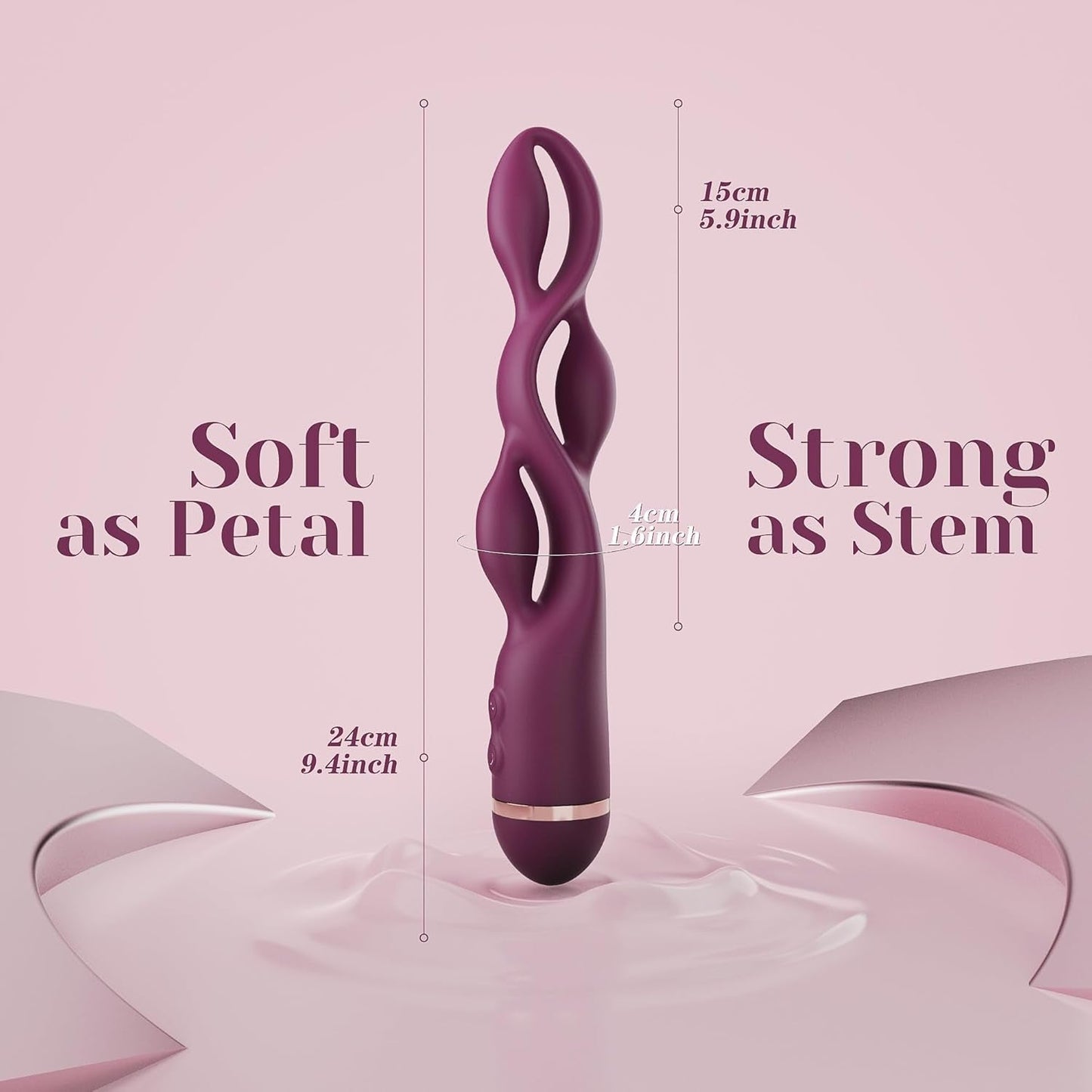 Vibrador TriCurve de triple estimulación con varita para punto G y 10 modos
