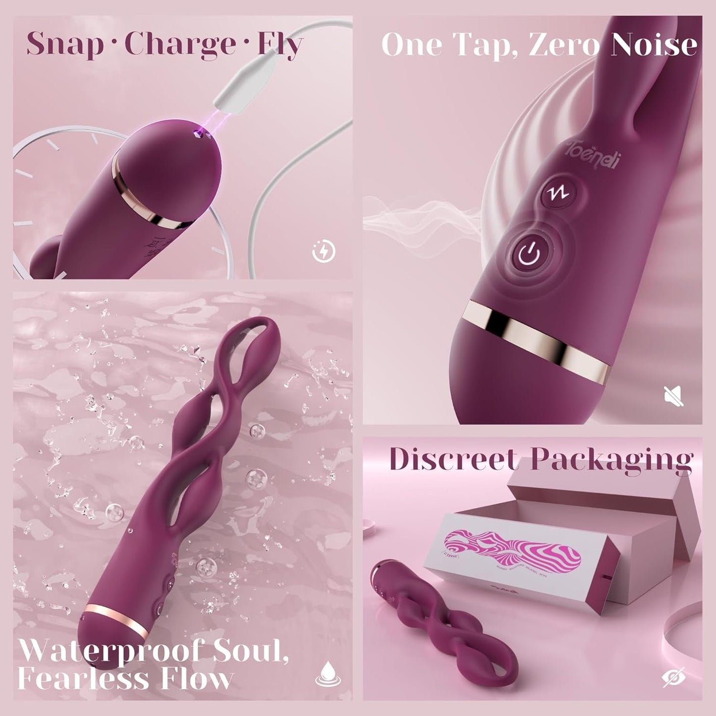 Vibrador TriCurve de triple estimulación con varita para punto G y 10 modos