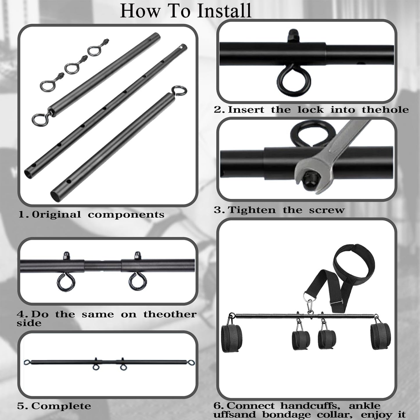 ControlLink Neck to Wrist Spreader Bar BDSM Kit