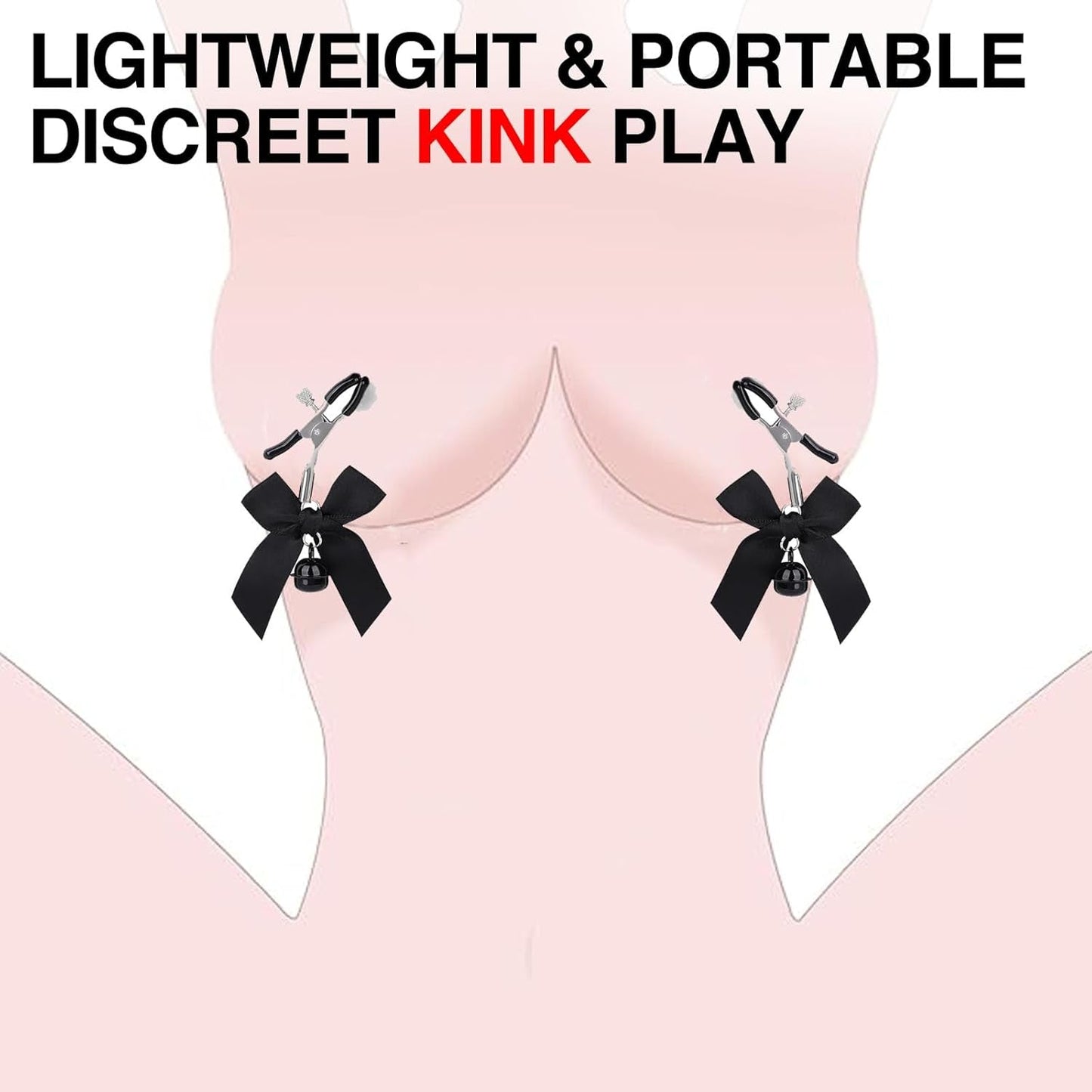 Juego de pinzas para pezones y collar BowBelle BDSM