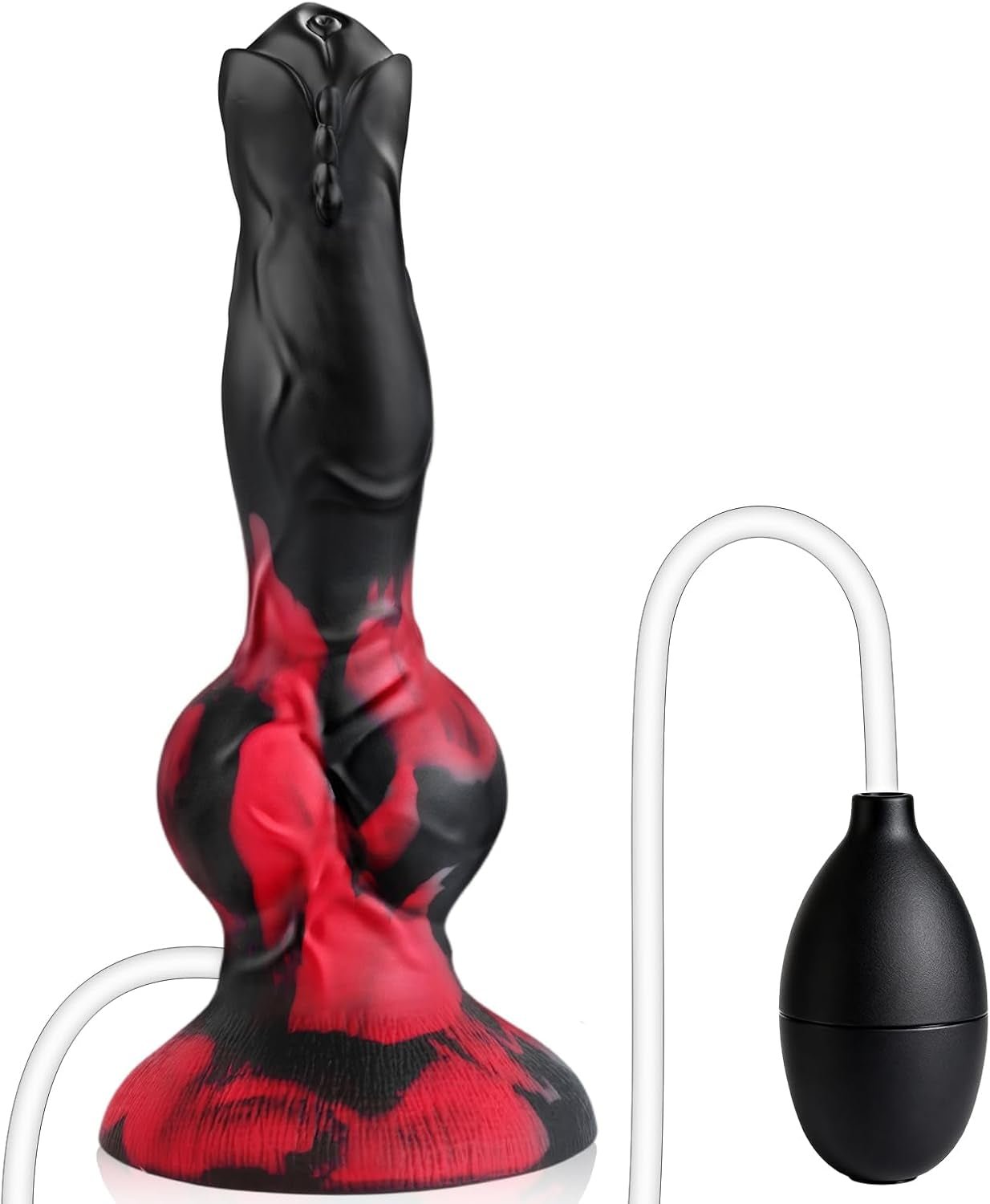 ColorKnot Dildo de silicona de 8.3 pulgadas con chorro, 2 nudos y ventosa