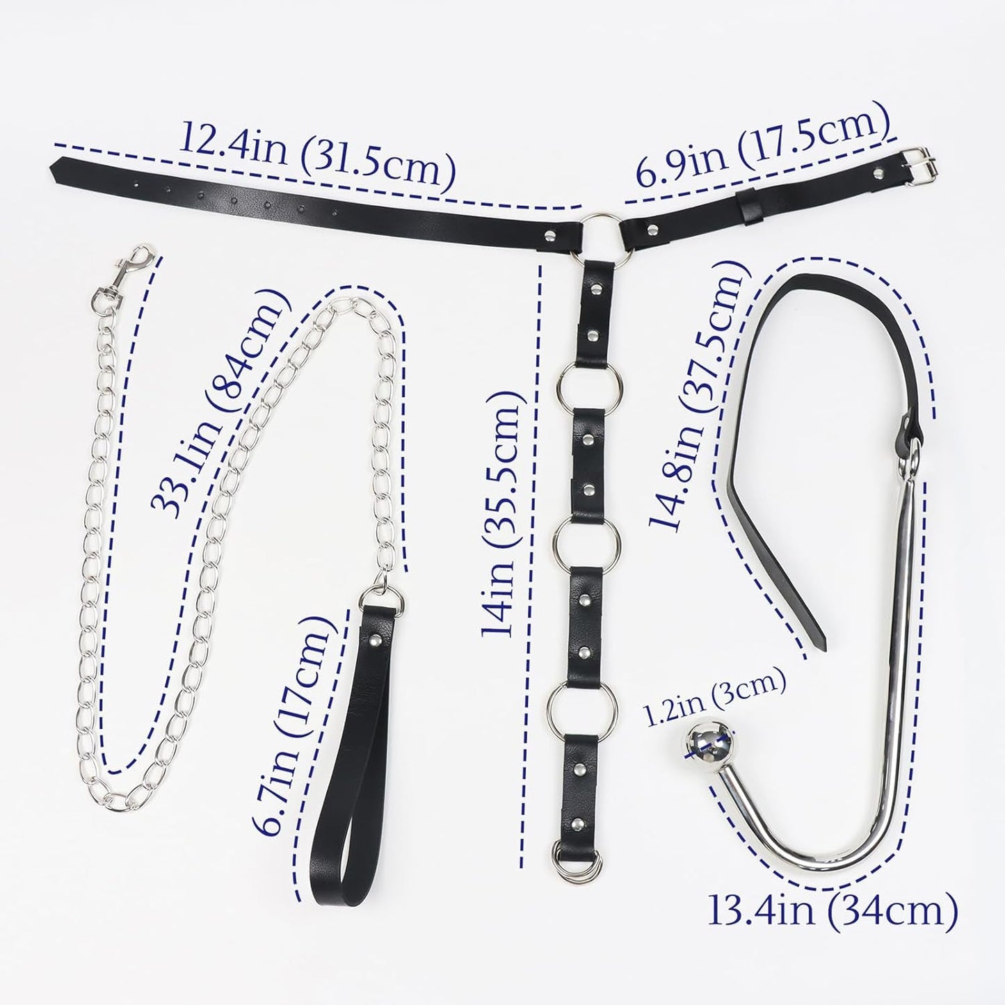 NightBound Anal Hook Harness Bondage Kit with Collar