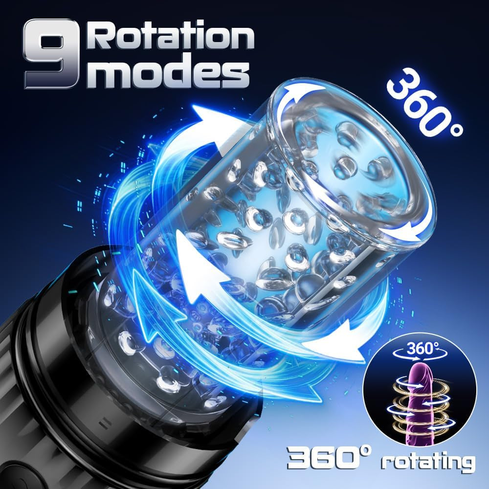 RotaRush Rotating Suction Male Stroker LED Display
