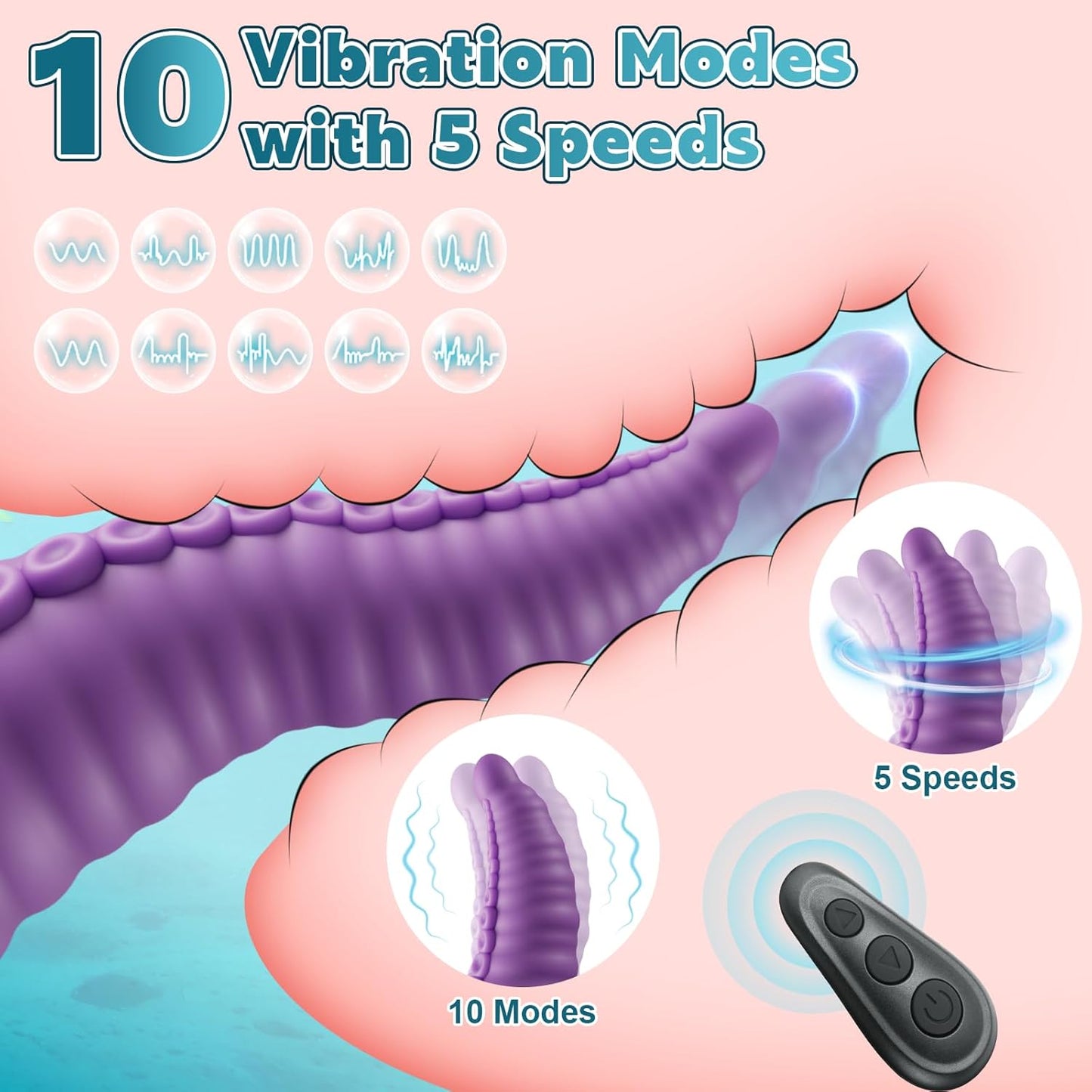 Vibrador de molienda FantasyTentacle con función para sentarse (Ride-On)