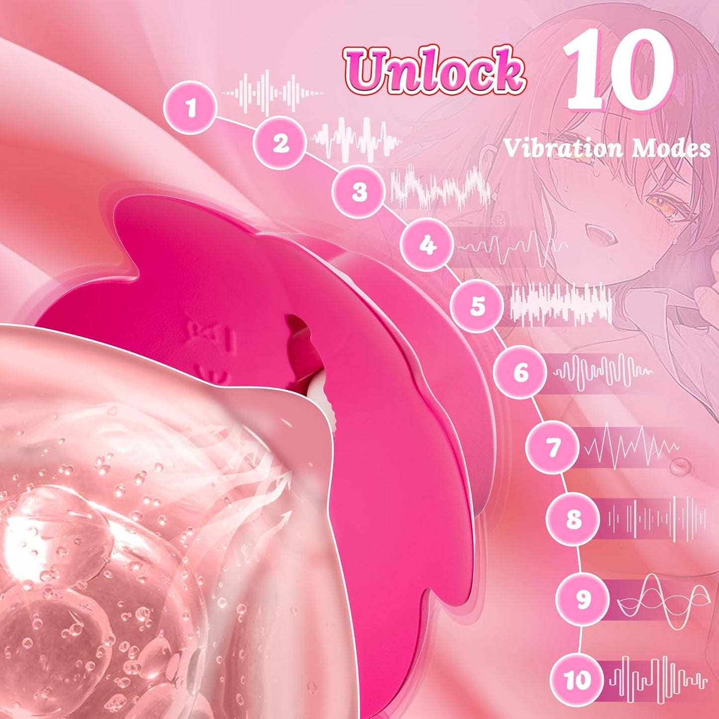 Vibradores de pezones remotos PetalWave con 10 modos – Uso discreto