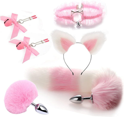 VelvetFang Fox Tail Anal Plug Set Kit de Cosplay de 6 piezas