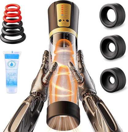 Bomba de Pene Eléctrica PrimeForce 5 Modos con Anillos