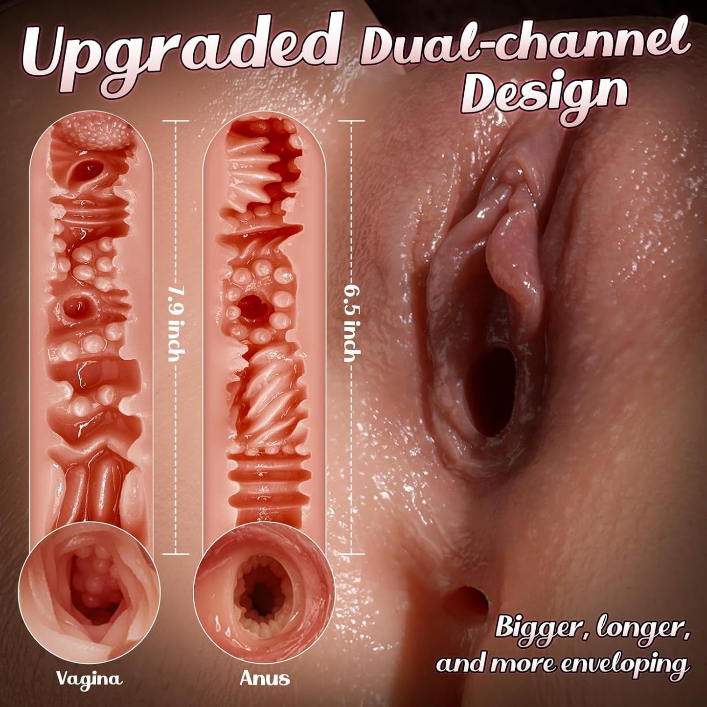 Poupée sexuelle Torse double canal en silicone SilkenCore 6,8 kg