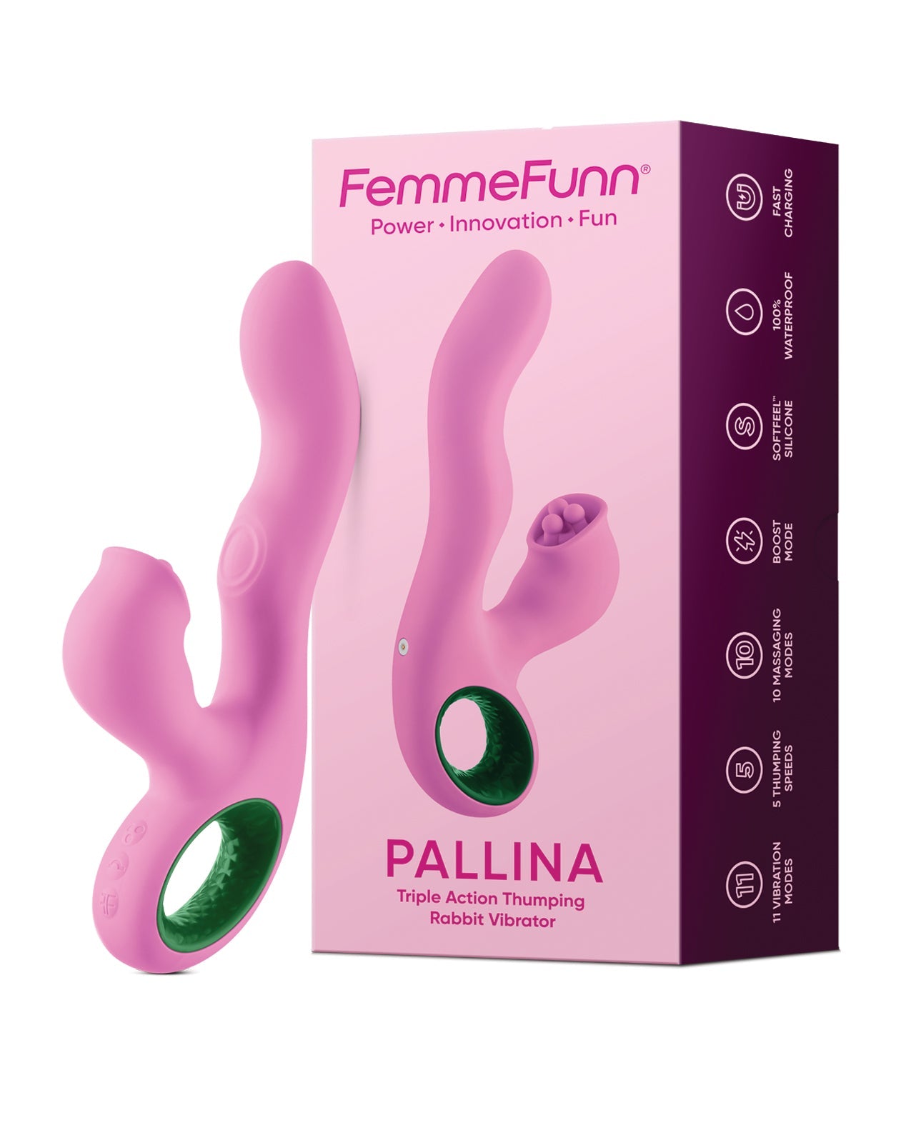 Vibrador de conejito Femme Funn Pallina Triple Action rosa